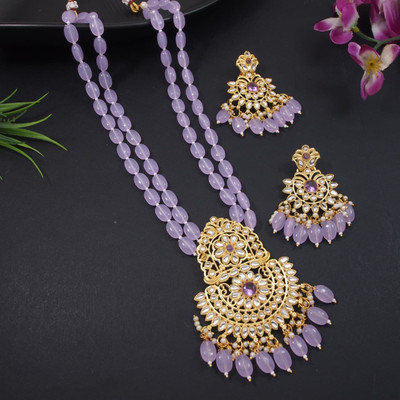 nezuka Alloy Gold-plated Purple Jewellery Set(Pack of 1)