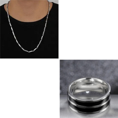 Vipunj Alloy Sterling Silver Black, Silver Jewellery Set(Pack of 1)