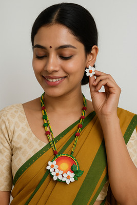aggy Fabric Multicolor Jewellery Set(Pack of 1)