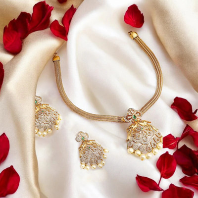 Rangrozo Jewellery Brass, Alloy Gold-plated Gold Jewellery Set(Pack of 1)