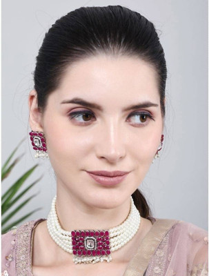 SKG Fashion Store Alloy Maroon, White Jewellery Set(Pack of 1)