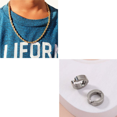 MAATRCHAAYA Stainless Steel Gold-plated, Sterling Silver Gold, Silver Jewellery Set(Pack of 2)