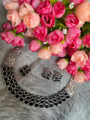 DENICRAAS Oxidised Silver Silver Black Jewellery Set(Pack of 1)