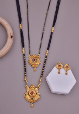 house of common Brass Gold-plated Gold Jewellery Set(Pack of 3)