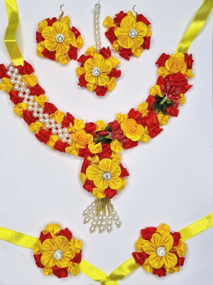 ALL DAY 365 Fabric Yellow, Red Jewellery Set(Pack of 6)