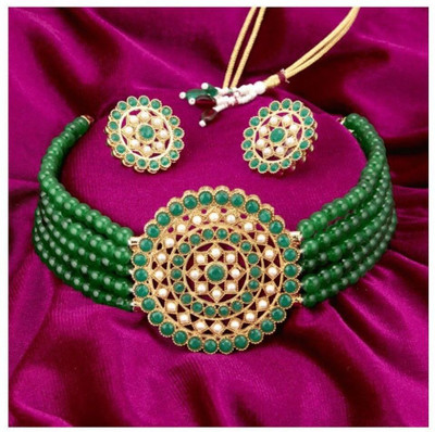 Anamya Collections Alloy Green Jewellery Set(Pack of 1)