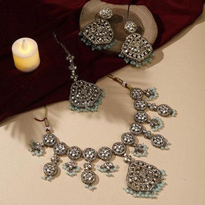 Zarmar fashion Stone, Crystal Gold-plated Gold Jewellery Set(Pack of 1)