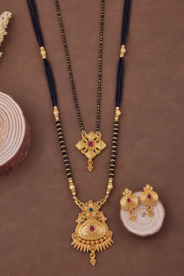 house of common Brass Gold-plated Gold Jewellery Set(Pack of 2)