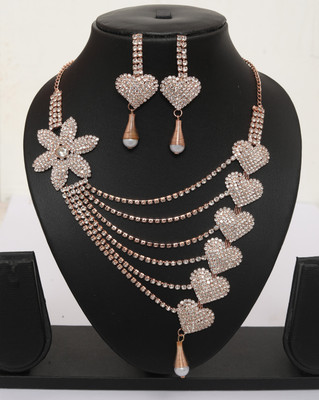 GHAZI COLLECTIONS Brass Gold-plated Rose Gold Jewellery Set(Pack of 1)