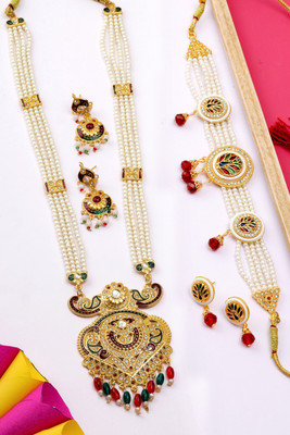 VISITART JEWELLERY Alloy Gold-plated Multicolor Jewellery Set(Pack of 4)