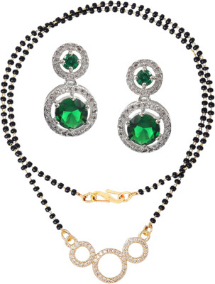 Charms Alloy Gold-plated Green, Gold Jewellery Set(Pack of 1)