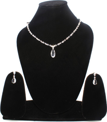 Diamond Drift Copper Silver White Jewellery Set(Pack of 3)