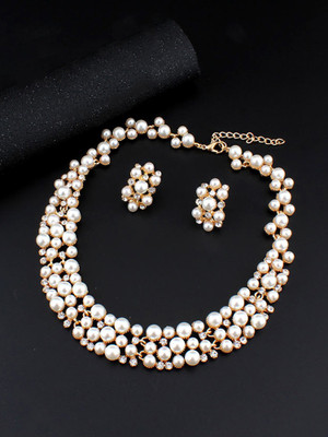YELLOW CHIMES Metal Gold-plated Gold, White Jewellery Set(Pack of 1)