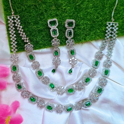 shrringarbyneha Alloy Green Jewellery Set(Pack of 3)