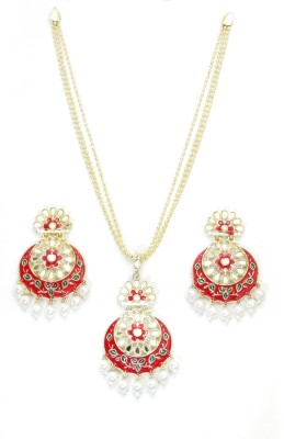 PINKCOLLECTION FASHION Alloy Silver Red, Green Jewellery Set(Pack of 2)