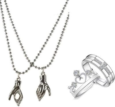 Vedansh Stainless Steel Silver Silver Jewellery Set(Pack of 4)