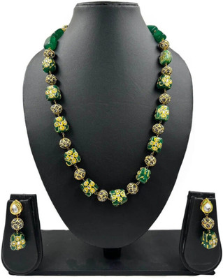 Sivori Alloy Gold-plated Green Jewellery Set(Pack of 1)