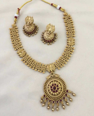 Shilpa Creation Alloy Gold-plated Red, Gold Jewellery Set(Pack of 1)
