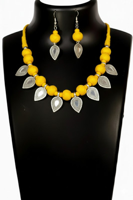 A S enterprize Oxidised Silver Yellow Jewellery Set(Pack of 1)