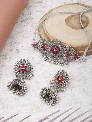 Opus Gems Alloy Red Jewellery Set(Pack of 1)
