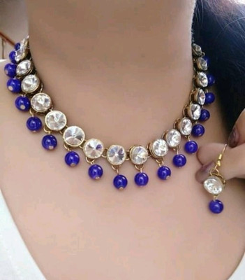 Ronak Fashion Alloy Gold-plated Blue Jewellery Set(Pack of 1)