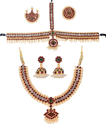 Elite trade Brass Red Jewellery Set(Pack of 1)