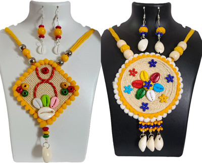 Loknath Handcraft Fabric Multicolor Jewellery Set(Pack of 2)