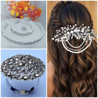 tbh Alloy Silver Jewellery Set(Pack of 4)