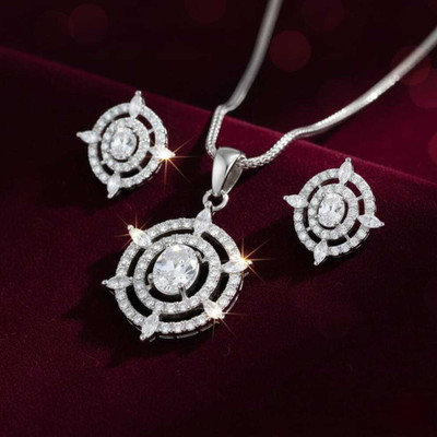 Elvyra Jewels Alloy Silver Jewellery Set(Pack of 1)