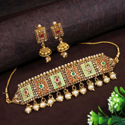Sharneshwar Art Alloy Gold-plated Multicolor Jewellery Set(Pack of 1)