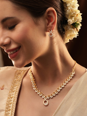 RUBANS Brass Gold-plated Gold Jewellery Set(Pack of 2)