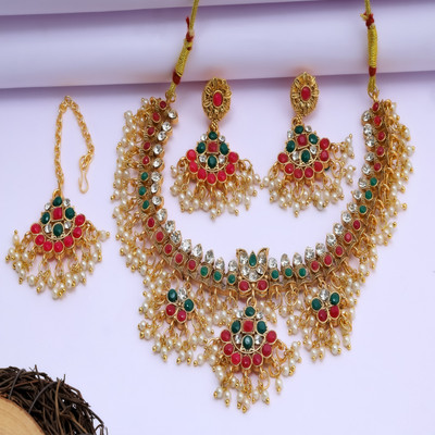 VISITART JEWELLERY Alloy Gold-plated Multicolor Jewellery Set(Pack of 3)