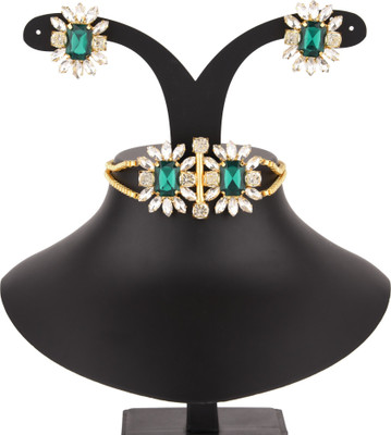 Ronak Fashion Alloy Gold-plated Green Jewellery Set(Pack of 1)