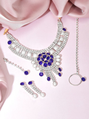 Rubans Elements Alloy Silver Silver, Blue Jewellery Set(Pack of 1)