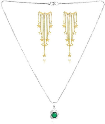 SRK Fashions Alloy Green, Gold Jewellery Set(Pack of 1)
