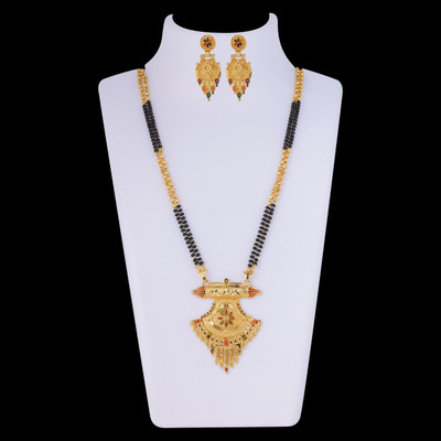 Riventha Alloy Gold-plated Black, Gold Jewellery Set(Pack of 1)