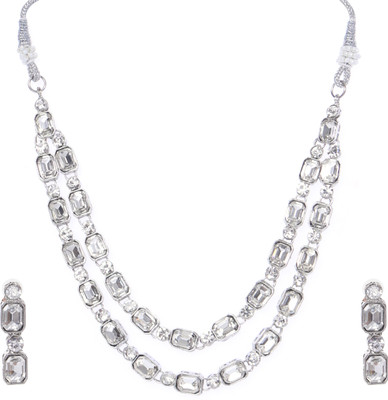 EIT Collection Alloy Silver White Jewellery Set(Pack of 3)