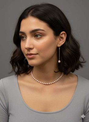 Mohini enterprises Mother of Pearl Gold-plated Pink Jewellery Set(Pack of 1)