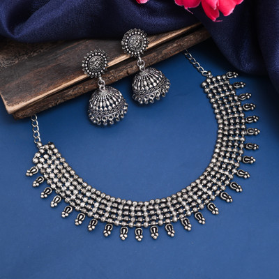 YOTOG Oxidised Silver Silver Jewellery Set(Pack of 1)