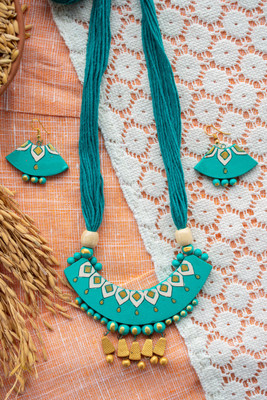 SHILPOGRAM Terracotta Turquoise Jewellery Set(Pack of 1)