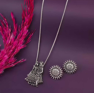 NKR GOLD Oxidised Silver Rhodium Platinum Jewellery Set(Pack of 1)