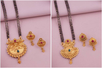 bhanu diam Alloy Gold-plated Gold Jewellery Set(Pack of 1)