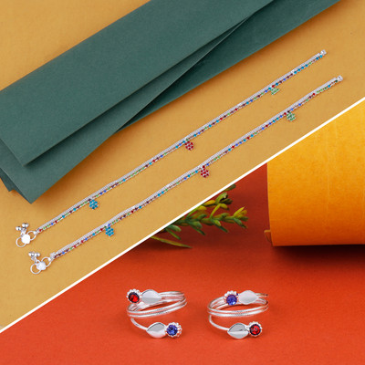NM CREATION Alloy Silver Silver Jewellery Set(Pack of 1)