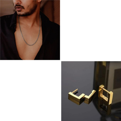 MAATRCHAAYA Stainless Steel Sterling Silver, Gold-plated Silver, Gold Jewellery Set(Pack of 2)