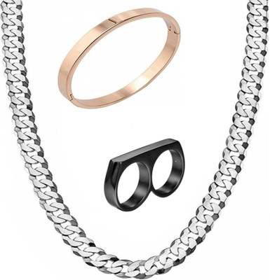 Vedansh Brass, Stainless Steel Gold-plated, Sterling Silver, Copper Black, Silver, Rose Gold Jewellery Set(Pack of 3)