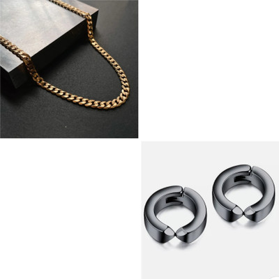 MAATRCHAAYA Stainless Steel Gold-plated, Titanium Gold, Black Jewellery Set(Pack of 2)