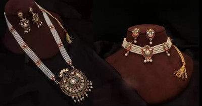 PRIMERIEA Brass, Alloy Gold-plated Multicolor Jewellery Set(Pack of 2)