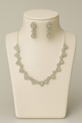 Applix Style Alloy Silver Pink Jewellery Set(Pack of 1)