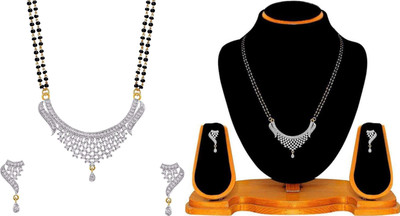 P R Production Oxidised Silver Multicolor Jewellery Set(Pack of 2)