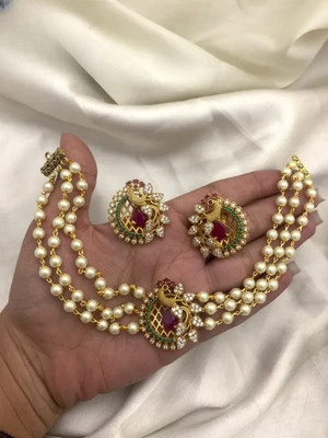 YIMBLI Brass Gold-plated Gold Jewellery Set(Pack of 1)